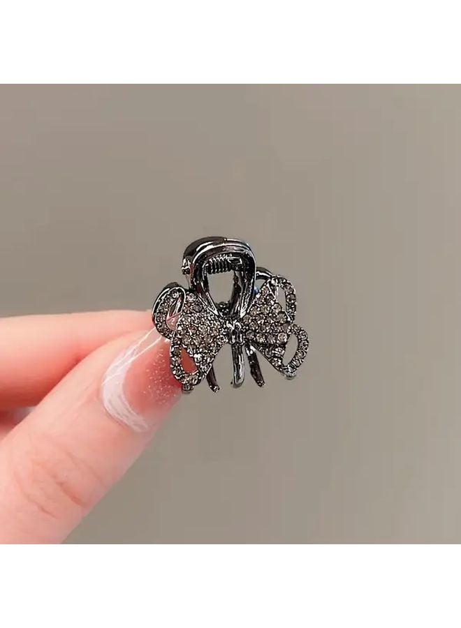 Bow Tie Alloy Butterfly Hair Claw With Rhinestone Bow Detail Sweet Shark Clip For Teens Adults Valentine Gift Single Pack - Image 5